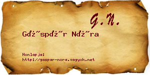 Gáspár Nóra névjegykártya