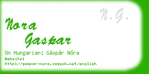 nora gaspar business card